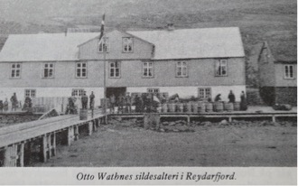 Otto Wathnes sildesalteri i Reydarfjördur på Øst-Island Otto Wathnes sildesalteri i Reydarfjördur på Øst-Island