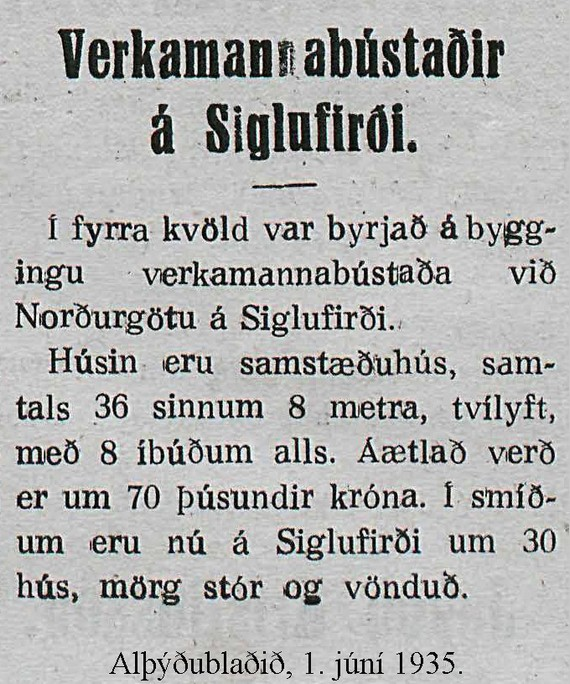 Verkamannabústaðir á Siglufirði