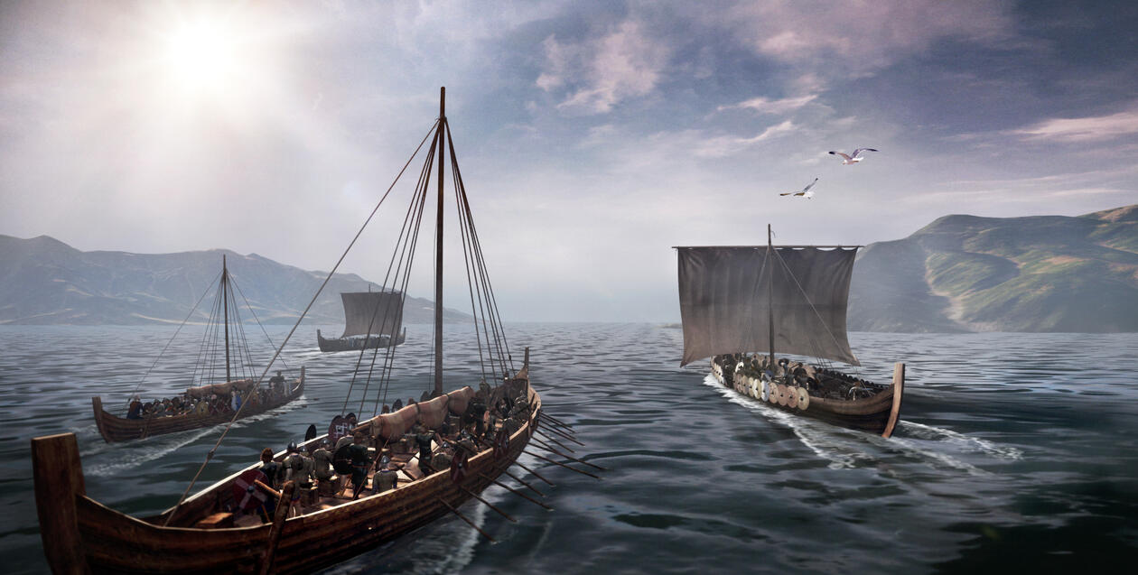 På utferd - vikingskip foto: UiB.no